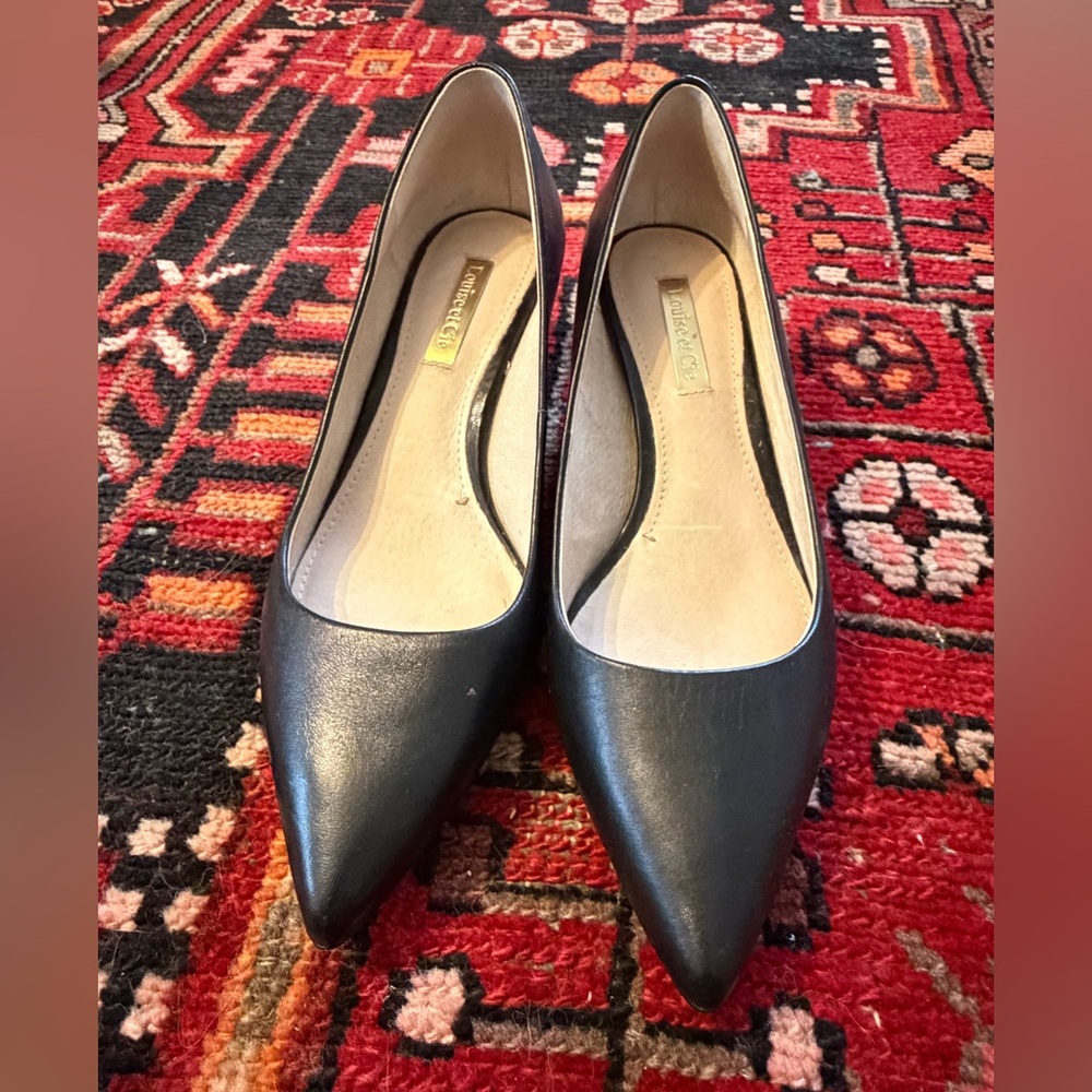 Louise et Cie Black Leather kitten Heels
